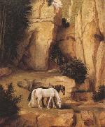 Moritz von Schwind A Hermit Leading Horses to the Trough (mk22) Sweden oil painting artist